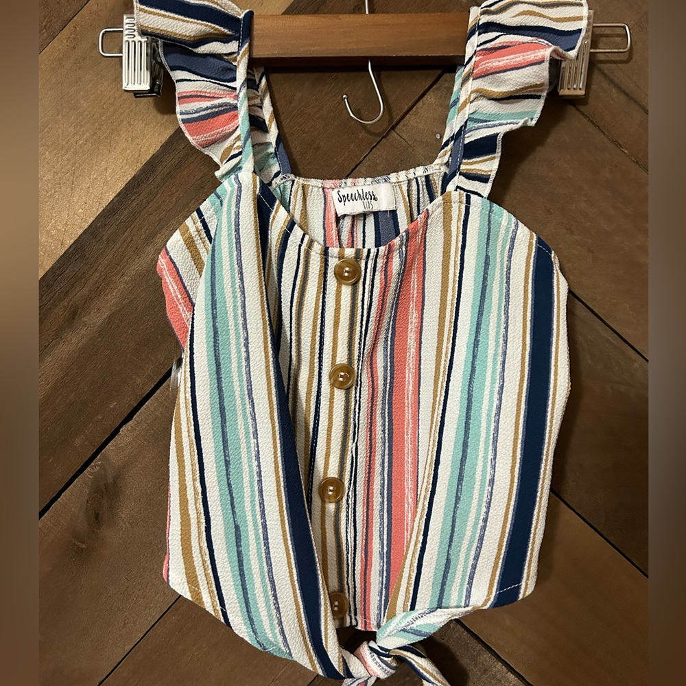Speechless kids stripped crop top short sleeve shirt size 7